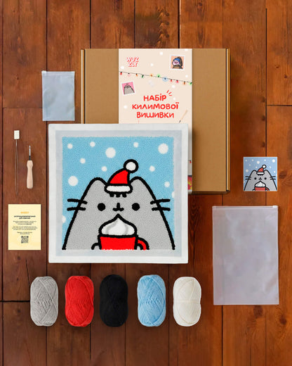 Набір Килимової Вишивки – Різдвяна кішечка Мая