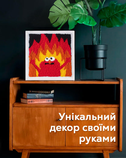 Набір Килимової Вишивки – Елмо у Вогні - Wuzzly