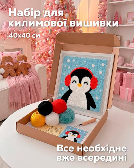Набір Килимової Вишивки – Пінгвін Лола - Wuzzly